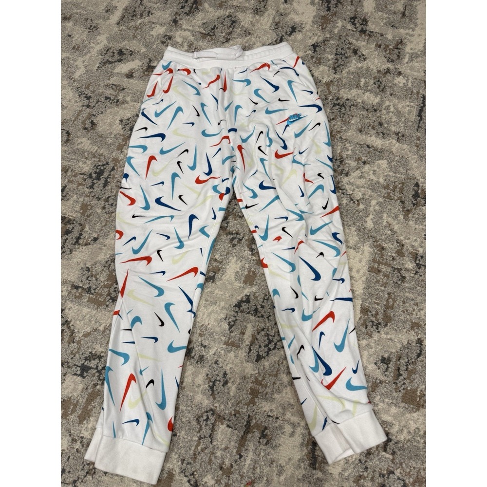 Nike Sweatpants French Terry Joggers Big Boys Size‎ Size Large White All Over